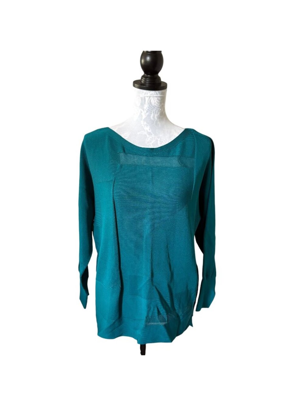 Joseph Ribkhoff Sweater Top Womens Teal Green Abstract Medium NWT
